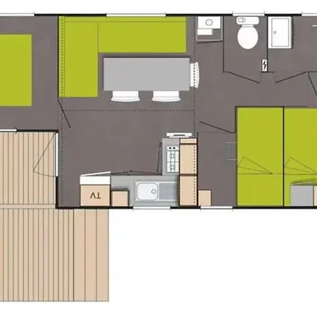 Mobil-home 6 Pers Avec Terrasse - Api-1-52-1402 营地 *
